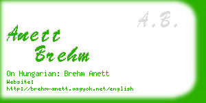 anett brehm business card